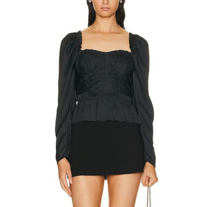 Ulla Johnson 'Mia' Black Long Sleeve Blouse Size 2